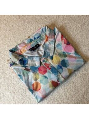 Yatta Golf Men’s 4XL Polo Shirt Colorful Geometric Print Stretch Performance